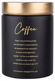 Doză Altom Coffee din tablă, cu capac, negru,