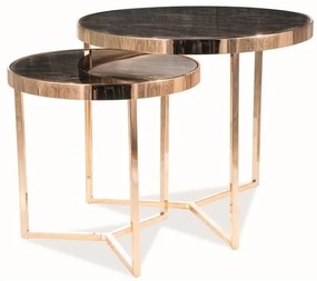 Masa de cafea Delia II, marmura neagra/aur