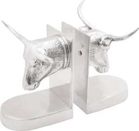 vidaXL Suporturi pentru cărți 2 pcs Argintiu 21,5 x 15,5 x 20 cm