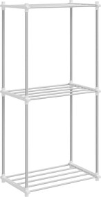 vidaXL Raft tubular cu depozitare Alb 42,5 x 27 x 91,5 cm Aluminiu