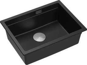Chiuveta compozit sub blat Quadron Logan 100 negru - inox 59.5x45.1 cm