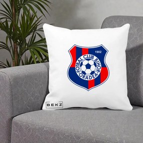 Perna Personalizata FC Bihor Oradea 1902 Fotbal, 40x40 cm, Alba Mata, Husa Detasabila, Perna Inclusa, BEKZ®