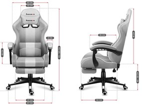 Fotoliu gaming Fusion 4.7 (alb + gri). 1087481