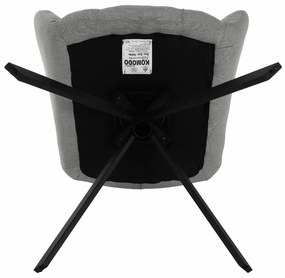 Fotoliu de design rotativ, gri/negru, KOMODO