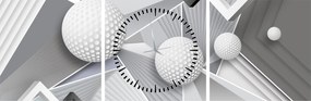 Tablou geometric abstract (cu ceas) (90x30 cm)