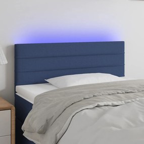 3121748 vidaXL Tăblie de pat cu LED, albastru, 100x5x78/88 cm, textil