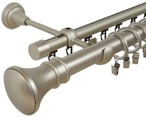 Galerie dubla luxor , teava neteda si profil,grosime 25 si 19mm, crom mat (Alege marime: 160 cm)