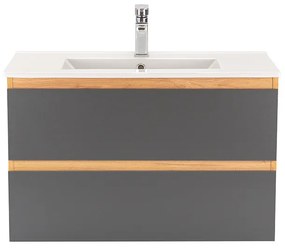 Dulap inferior Vario Forte 80 cu lavoar stejar-antracit