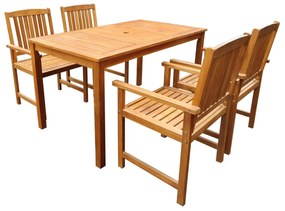 42622 vidaXL Set mobilier de exterior, 5 piese, lemn masiv de acacia