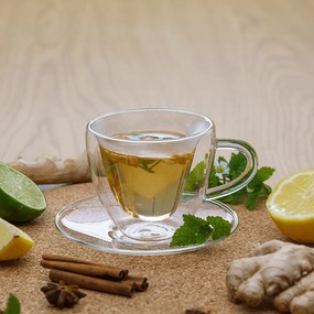 Ceaşcă termorezistentă Heart cu farfurie, 2 buc., în formă de inimă, 150 ml, HOTCOOL TYP 5