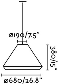 Lustra/Pendul iluminat exterior decorativ SAIGON cone W70 gri/maro