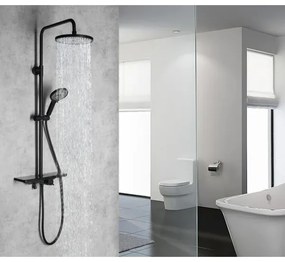 Aqualine - Set de duș ARONA cu baterie, negru mat