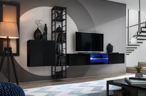 Mobilier living Shelly 27 ZZ SW M6 (negru mat + negru lucios + negru mat). 1024221
