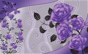 Fototapet - Trandafir violet (254x184 cm), în 8 de alte dimensiuni noi