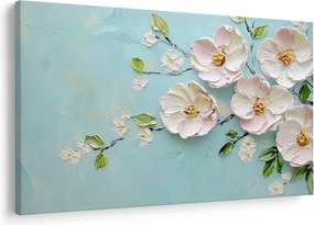 Tablou - Flori pe fundal albastru (90x60 cm)