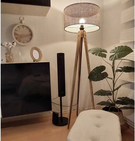 Lampadar corp lemn  textil,nuc- bej, Homs, 153 cm,40006