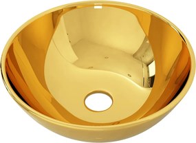 vidaXL Chiuvetă de baie, auriu, 28 x 10 cm, ceramică