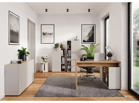 Dulap crem cu aspect de lemn de stejar 120x76x34 cm Adrano – Germania