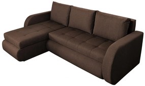 Coltar extensibil reversibil Genoa Chocolate 243x141x81 cm cu lada de depozitare