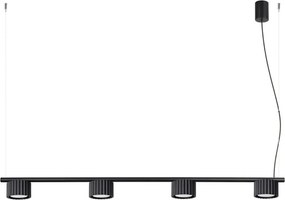 Sollux SL.2696 - Lustră suspendată pe cablu AURA 4xGX53/10W/230V neagră