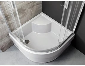 Ravak A217001020 - Cadă de duș în formă de sfert de cerc SABINA 90x90 cm albă