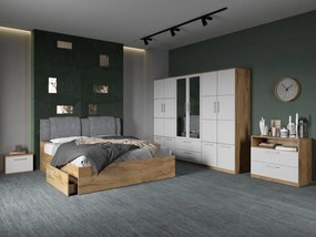 Set dormitor complet Alb/Stejar Adapto C15