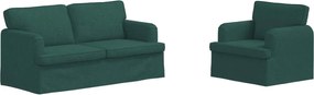 vidaXL Set de canapea 2 pcs Verde închis 162 x 80 x 85 cm țesătură