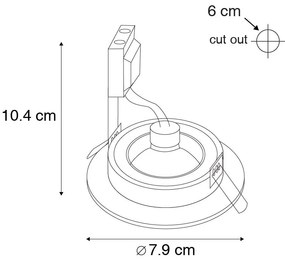 Set de 6 spoturi încastrate moderne aurii rotunde IP44 - Xena