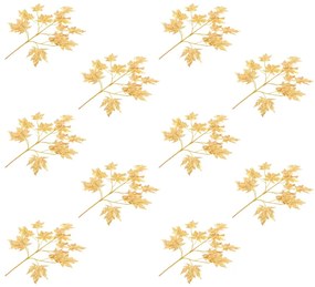 Frunze artificiale de artar, 10 buc., auriu, 75 cm Auriu, 10