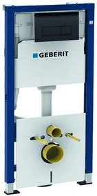 Set rezervor incastrat si cadru, Geberit Duofix, cu clapeta Delta 50 negru lucios si set de fixare, 458.128.DW.1