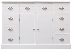 284175 vidaXL Servantă cu 10 sertare, alb, 113 x 30 x 79 cm, lemn