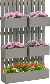 Outsunny Strat înălțat din lemn, reglabil, jardiniere cu spalier, strat de grădină 60x16x100cm Gri | Aosom Romania