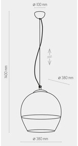 Lustră pe cablu BOULETTE 1xE27/60W/230V aurie