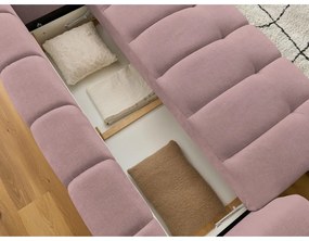 Canapea roz extensibilă/cu spațiu de depozitare 251 cm Fuji – Bobochic Paris
