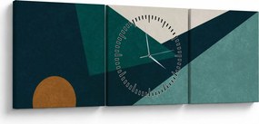 Tablou - Abstract cubic (cu ceas) (90x30 cm)