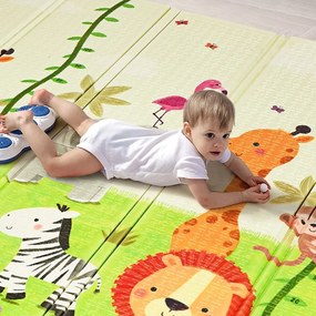 Covor de joacă pliabil față dublă, cu geantă