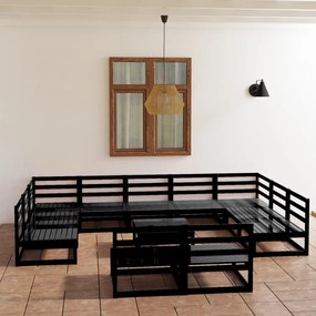 vidaXL Set mobilier de grădină, 12 piese, lemn masiv de pin