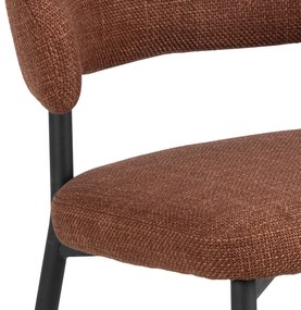 MAZZONI EXPORT IRIS Teracotă (material Basel 44) - SCAUN MODERN TAPIȚAT CU ȚESĂTURĂ ÎMPLETITĂ PENTRU SALON/SUFRAGERIE LOFT