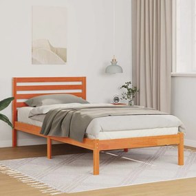 vidaXL Cadru de pat Maro ceruit 90 x 190 cm Lemn de brad solid