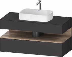 Duravit Qatego dulap 120x55x60 cm dulap atârnat sub chiuvetă grafit-stejar QA4732055490010