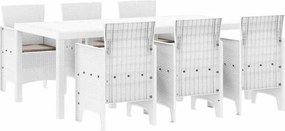 vidaXL Set de masă pentru grădină 7 pcs Alb Polipropilenă