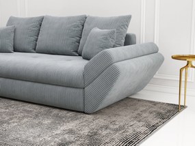 Canapea extensibilă dumonde cu ladă de depozitare si sezut confortabil din spuma high-density, Loana Zoom Grey 250x100 cm