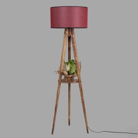 Lampadar cu masuta metal-,nuc-rosu, Homs, 153 cm,40010