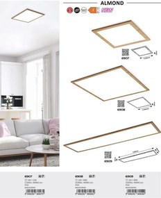 Plafoniera LED slim design modern ALMOND, 29,5x29,5cm