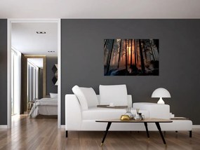 Tablou cu pădure întunecată (90x60 cm)