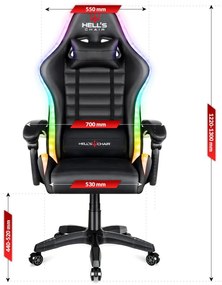 Scaun gaming HC-1003 LED RGB negru