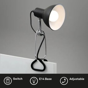 Briloner 2790-015 - Lampă cu clemă FIX 1xE14/8W/230V negru/crom lucios