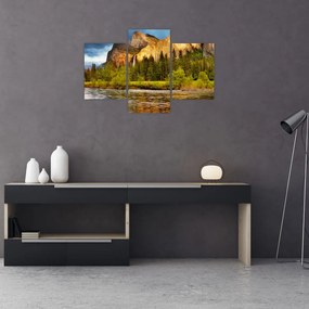 Tablou - Stânci lăngă lac (90x60 cm)