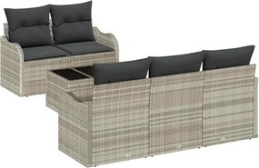 vidaXL Set de canapele pentru grădină Gri deschis poliratan