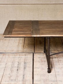Masă extensibilă de dining în stil industrial, din lemn masiv și metal, „Tapestry X-Large”